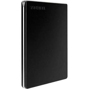 Toshiba Canvio Slim 2TB Portable External Hard Drive USB 3.0, Black - HDTD320XK3EA