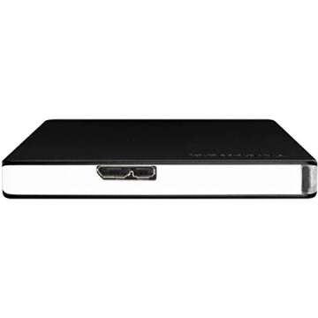 Toshiba Canvio Slim 2TB Portable External Hard Drive USB 3.0, Black - HDTD320XK3EA