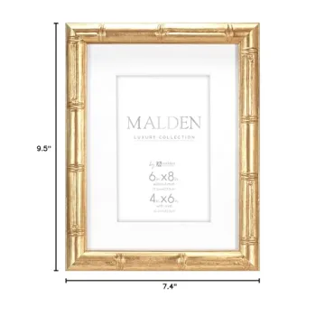Elegant 4x6 Gold Bamboo Picture Frame for Every Decor