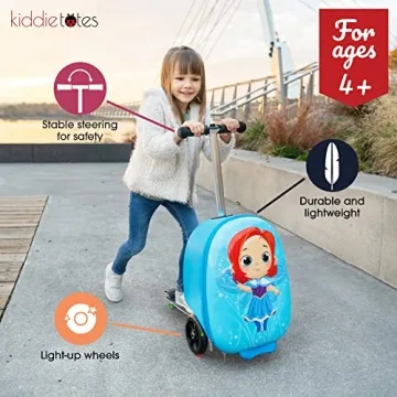 KIDDIETOTES Kids Ride On Suitcase with Light-Up Wheels