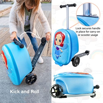 KIDDIETOTES Kids Ride On Suitcase with Light-Up Wheels