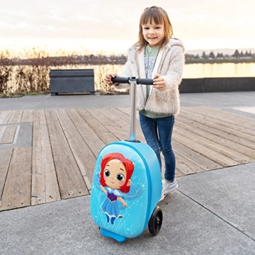 KIDDIETOTES Kids Ride On Suitcase with Light-Up Wheels