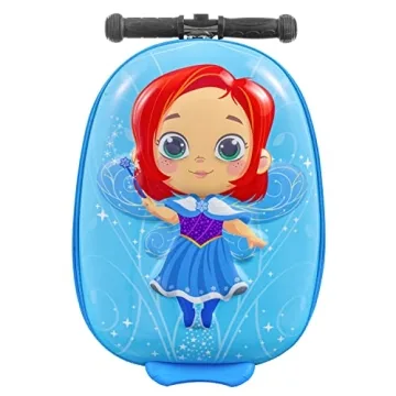 KIDDIETOTES Kids Ride On Suitcase with Light-Up Wheels