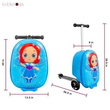 KIDDIETOTES Kids Ride On Suitcase with Light-Up Wheels