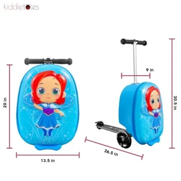 KIDDIETOTES Kids Ride On Suitcase with Light-Up Wheels