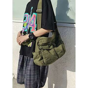 Versatile Canvas Messenger Bag for Men and Women