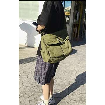 Versatile Canvas Messenger Bag for Men and Women