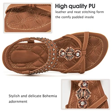 Alicegana Women's Bohemian Jeweled Comfort Sandals Summer