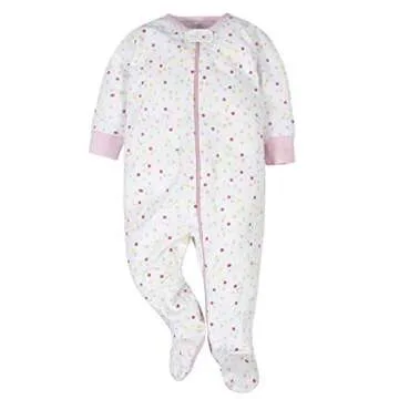 Onesies Brand Baby Girls' 4-Pack Sleep 'N Play Footies Multi Pack, Pink Sweet Treat, Newborn