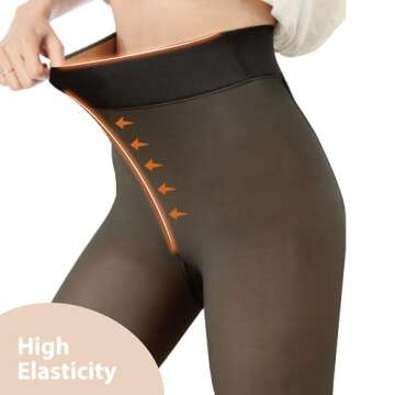 DQCUTE Black Tights for Women Plus Size Fleece Lined Tights High Waist Sexy Opaque Thermal Tights Footed Party Stockings 1 Pair XXL