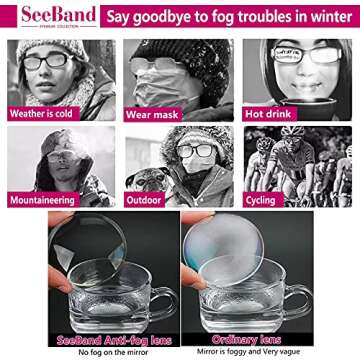 SeeBand Safety Glasses Anti Fog Round Clear Safety Goggles Scratch Resistant with Blue Light Blocking Glasses for Women Men (2 Pack Black Leopard + Transparent)