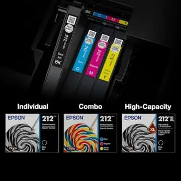 EPSON 212 Claria Ink Standard Capacity Color Combo Pack (T212520-S) Works with WorkForce WF-2830, WF-2850, Expression XP-4100, XP-4105