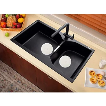 V-TOP Tub Stopper 2 Pack, 6 inches Large Silicone Drain Plug Hair Stopper Flat Suction Cover for Kitchen Bathroom and Laundry