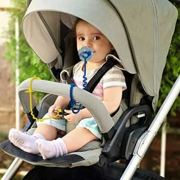 Toy Straps for Baby – 5 Pack Adjustable Silicone Toy Straps for Baby and Sippy Cup Straps for Strollers, High Chairs, Cribs, Car Seats, Food Grade Silicone, BPA Free, Multi Colors