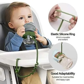 Toy Straps for Baby – 5 Pack Adjustable Silicone Toy Straps for Baby and Sippy Cup Straps for Strollers, High Chairs, Cribs, Car Seats, Food Grade Silicone, BPA Free, Multi Colors