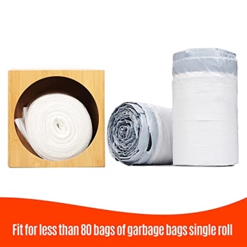 Libreshine Garbage Bag Dispenser Roll Holder, Trash Bag Dispenser Organizer Under Sink, Wall Mount Bamboo Kitchen Garbage Bag Organizer