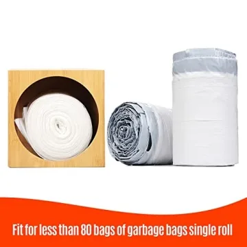 Libreshine Garbage Bag Dispenser Roll Holder, Trash Bag Dispenser Organizer Under Sink, Wall Mount Bamboo Kitchen Garbage Bag Organizer