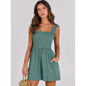 Stylish Caracilia Women's Summer Smocked Romper 2025
