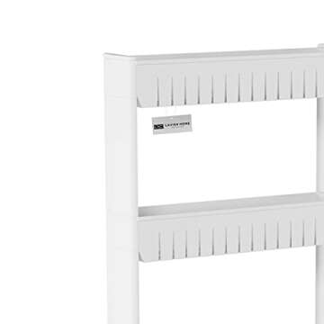 Slim Rolling Storage Cart - 5-Tier Utility Cart with Wheels for Bathroom, Kitchen, and Laundry Room - Bathroom Shelves by Lavish Home (White)