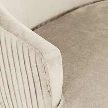 Click365 Scarlett Home Office Chair with Gold Stainless-Steel Base, Soft Velvet, Height-Adjustable Computer Chair, Desk Chair, Swivel Task Chair, Living Room, Beige