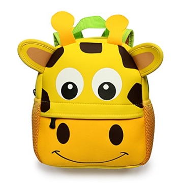Hipiwe Little Kid Toddler Backpack - Cute Neoprene Giraffe Backpack for Preschoolers