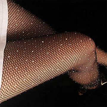 DRESHOW Women Fishnet Stockings High Waist Tights Thigh High Pantyhose 2 Pairs Plus Size