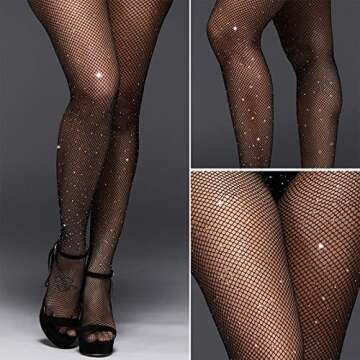 DRESHOW Women Fishnet Stockings High Waist Tights Thigh High Pantyhose 2 Pairs Plus Size
