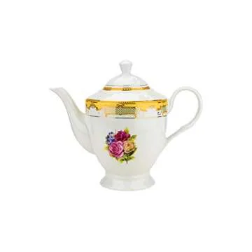 Imperial Gifts 903B-17, Porcelain Floral Gold 17 Pieces Tea Set, Serving Set, Tea Party Set