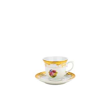 Imperial Gifts 903B-17, Porcelain Floral Gold 17 Pieces Tea Set, Serving Set, Tea Party Set