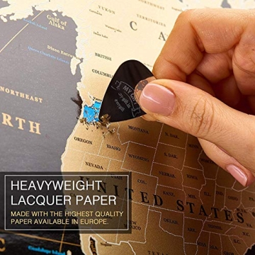 MY MAP Scratch Off World Map Poster with US States