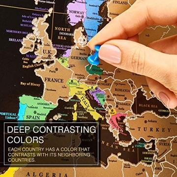 MY MAP Scratch Off World Map Poster with US States