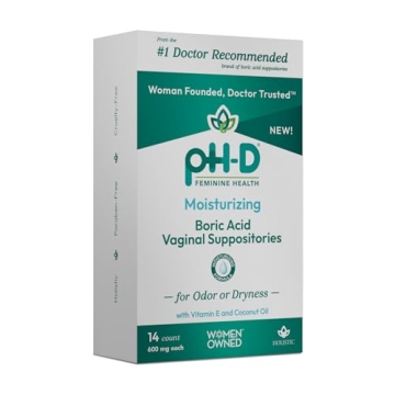 pH-D Feminine Health Boric Acid Suppositories - Odor and Dryness Relief, 14 Count