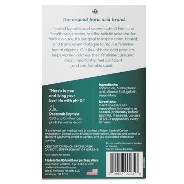 pH-D Boric Acid Moisturizing Suppositories - Vaginal Care
