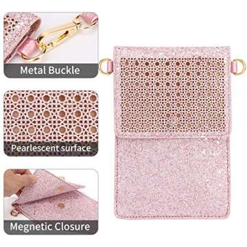 AnsTOP Lightweight Leather Phone Purse, Small Crossbody Bag Mini Cell Phone Pouch Shoulder Bag with Strap for Women