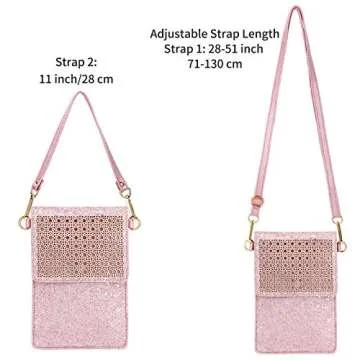 AnsTOP Lightweight Leather Phone Purse, Small Crossbody Bag Mini Cell Phone Pouch Shoulder Bag with Strap for Women