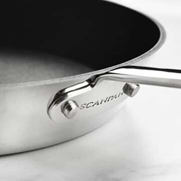 Scanpan Stratanium+ Nonstick Stainless Steel 9.5 & 11" Fry Pan Skillet Set - Maitre D' - Made in Denmark