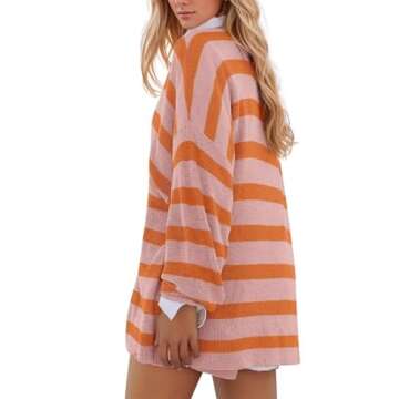 Sweater Sets Women 2 Piece Outfits Oversize Loungewear Set Winter 2025 Retro Striped Color Block Mat...
