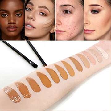 Professional Color Correcting Concealer Cream,12 Color Concealer Foundation Palette,Long-Wearing Full Coverage Makeup and Corrector for Under Eye Dark Circles,Acne & Blemishes,Reduces Redness