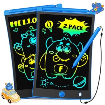 TEKFUN 2 Pack LCD Writing Tablet with Stylus, 8.5in Erasable Doodle Board Mess Free Drawing Pad for ...