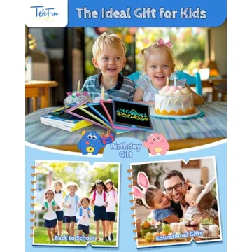 TEKFUN 2 Pack LCD Writing Tablet with Stylus, 8.5in Erasable Doodle Board Mess Free Drawing Pad for Kids, Car Trip Educational Toys Birthday Christmas Gift for 3 4 5 6 7 Girls Boys (2*Blue)