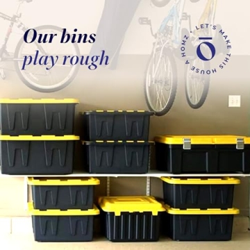 HOMZ 15-Gallon Sturdy Stackable Storage Bins Set