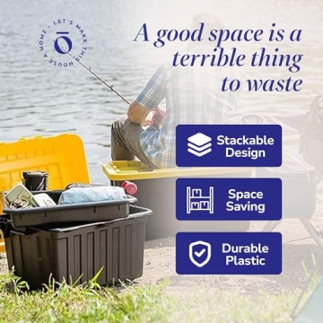 HOMZ 15-Gallon Sturdy Stackable Storage Bins Set