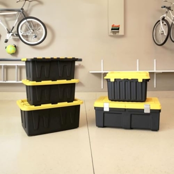 HOMZ 15-Gallon Sturdy Stackable Storage Bins Set
