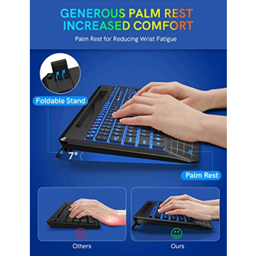 Wireless Ergonomic Keyboard with Custom Backlights