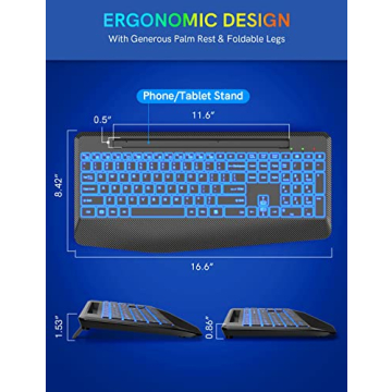 Wireless Ergonomic Keyboard with Custom Backlights