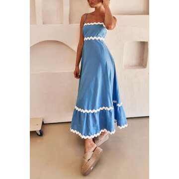 Boho RIC Rac Trim Floral Dress: Trendy Summer Style