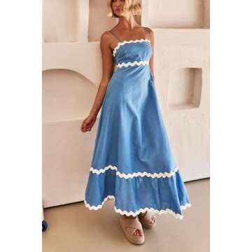 Boho RIC Rac Trim Floral Dress: Trendy Summer Style