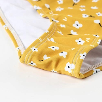 MOOSLOVER Women's Shirred Bandeau Bikini Top High Waisted Bottom 2 Piece Swimsuits Bikini Set(S,Yellow)