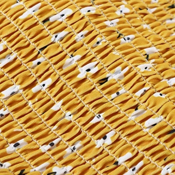 MOOSLOVER Women's Shirred Bandeau Bikini Top High Waisted Bottom 2 Piece Swimsuits Bikini Set(S,Yellow)