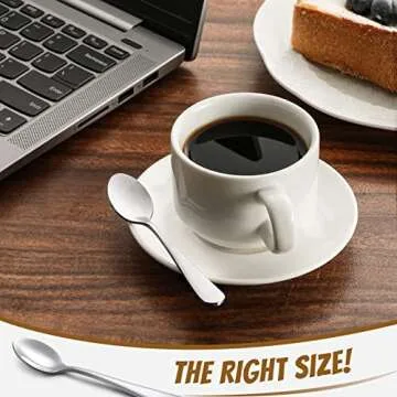 Hiware 12-Piece Demitasse Espresso Spoons, 4 Inches Stainless Steel Mini Coffee Spoons